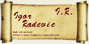 Igor Radević vizit kartica